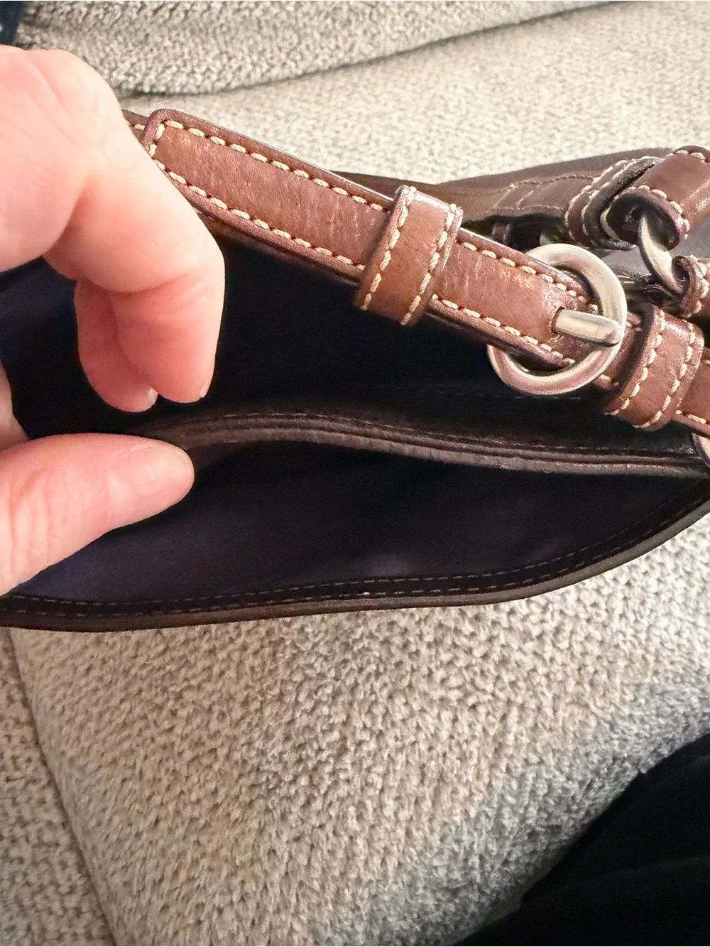 Vintage COACH Chelsea pebbled leather zip satchel/tote